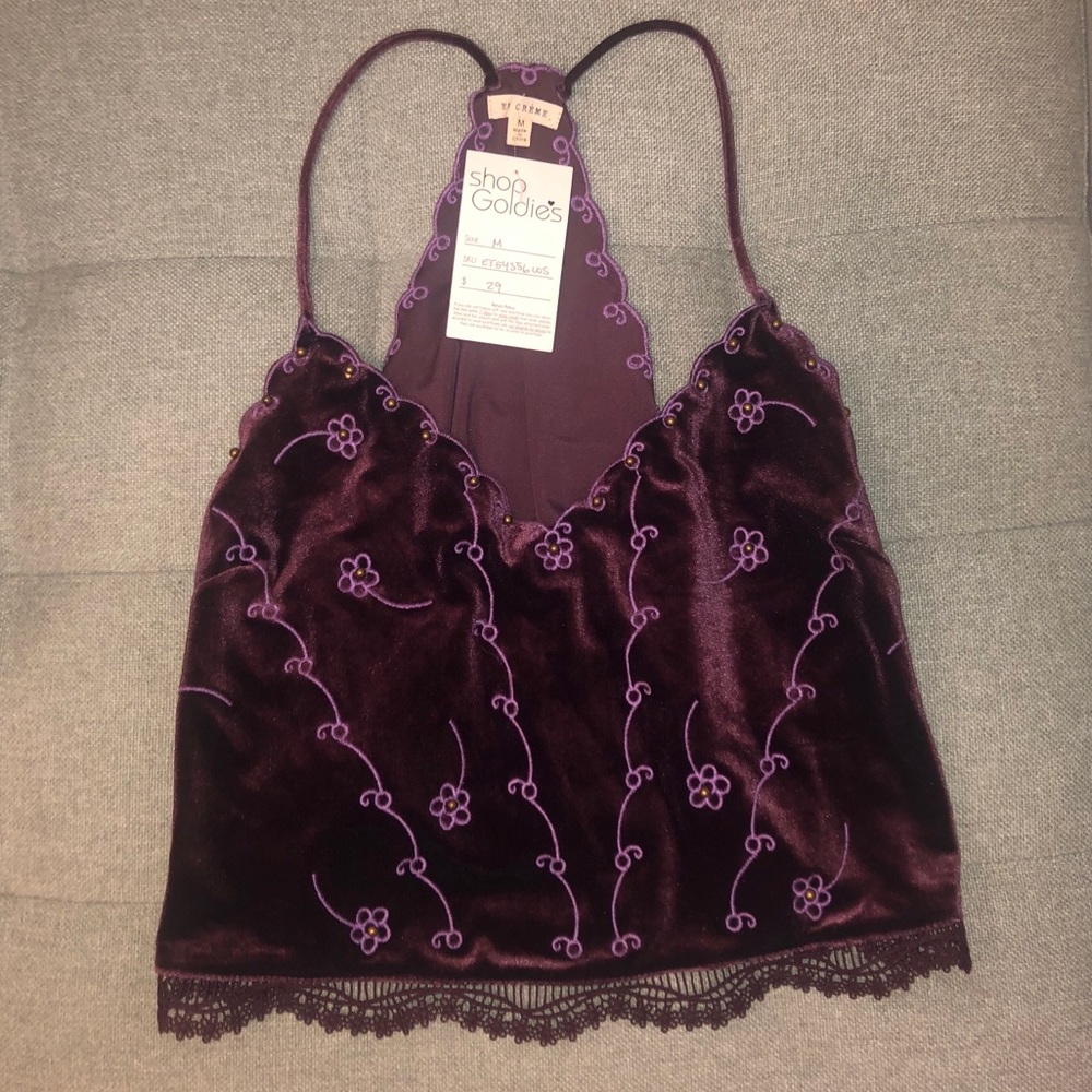 NWT soft purple velvet crop top